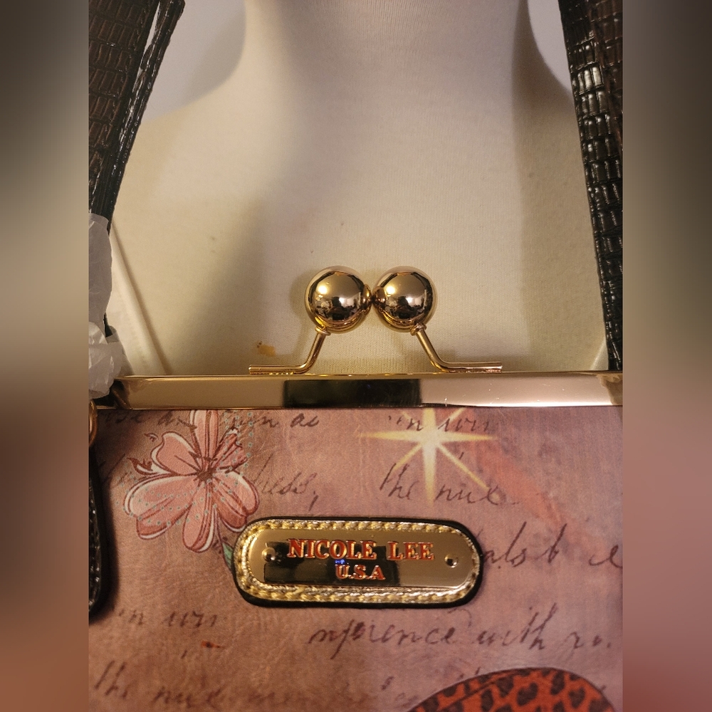 NICOLE LEE Tina Print Satchel Bag Gitana Vintage Print NEW. - Picture 2 of 10